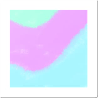 Green pink blue watercolor abstract pattern Posters and Art